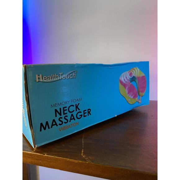 Health Touch Memory Foam Neck Massager Vibration Travel Pillow - Picture 7 of 8